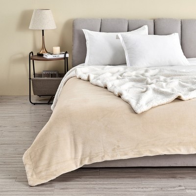 Velvet Plush Soft Fleece Reversible Throw, Warm and Comfortable Bed Blanket - Great Bay Home