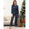 cheibear Women's Flannel Winter Cute Printed Long Sleeve Pajama Sets - 2 of 4
