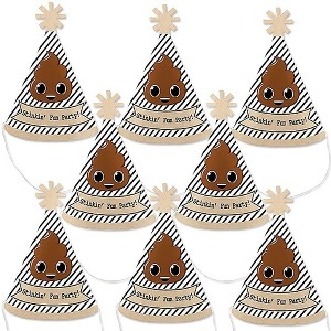 Big Dot of Happiness Party 'Til You're Pooped - Mini Cone Poop Emoji Party Hats - Small Little Party Hats - Set of 8 - 1 of 4