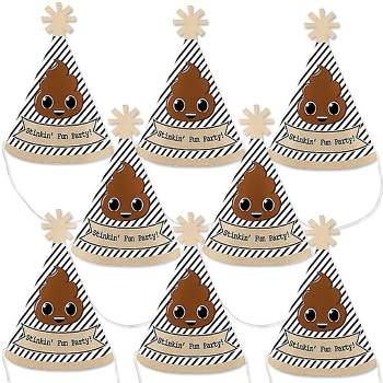 Big Dot of Happiness Party 'Til You're Pooped - Mini Cone Poop Emoji Party Hats - Small Little Party Hats - Set of 8