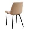 DOMETOUR Set of 4 PU Leather Dining Chairs Mid-Century Modern Armless Chair with Metal Legs For Kitchen Dining Room - 4 of 4