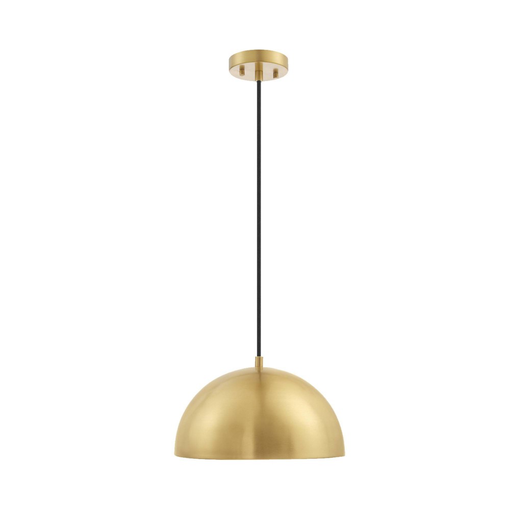 Photos - Chandelier / Lamp Novogratz X Globe Hazel 1-Light Matte Brass Pendant Lighting - Globe Elect