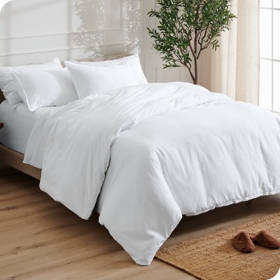 Oversized King White Microfiber Duvet Cover Set