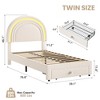 Twin Upholstered LED Bed Frame with Storage Drawer and Rainbow Headboard, Solid Wood Slats Support, No Box Spring Needed - 2 of 4