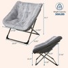 Rabbit Fur Saucer Chair, Folding Comfy Lounge Chair with Metal Frame, Cozy Indoor Foldable Lazy Sofa for Kids, Teens & Adults - 3 of 4
