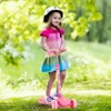 Infans Kick Scooter, Folding Lightweight Toddler Scooter w/LED Lighted Wheels, Adjustable Handlebar, Lean to Steer, Extra Wide Deck & Rear Brake, Pink - 3 of 4