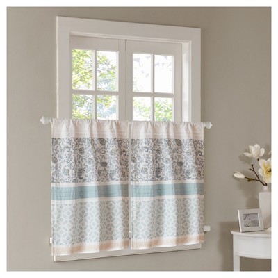 Set of 2 (24"x30") Stella Printed and Pieced Kitchen Tiers Blue