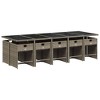 vidaXL Patio Dining Set of 10 Gray PE Rattan Large Collapsible - 3 of 4