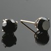 Pompeii3 2 1/4Ct Black Diamond Studs 14k Yellow Gold Earrings - 4 of 4