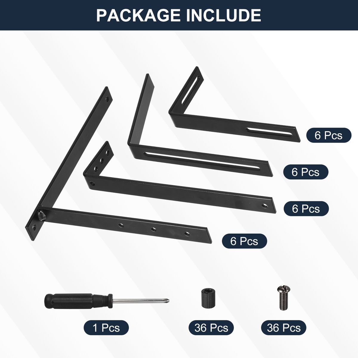 Unique Bargains Adjustable Universal Window Iron Planter Box Brackets With Wall Mounting Hook Black 6 Pcs - thumbnail 4