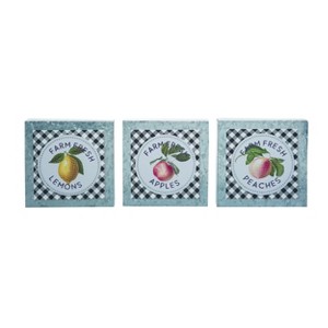 Transpac Metal Fruits Box Decor Set of 3 Spring Home Decorations - 1 of 1