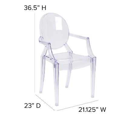 Transparent Crystal Ghost Chair with Louis XVI Styling