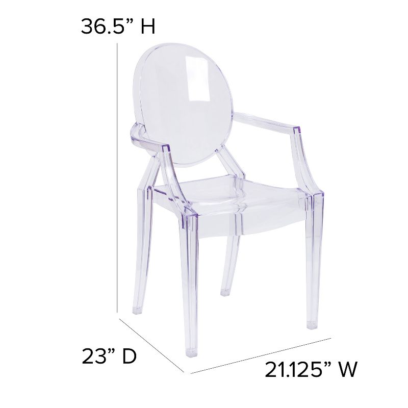 Flash Furniture Ghost Chair with Arms in Transparent Crystal, 5 of 13