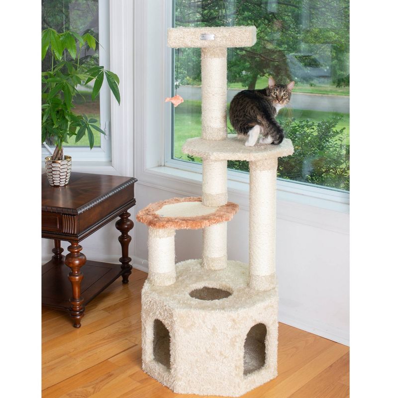 Armarkat Premium Real Wood Jackson Galaxy Approved Cat Tree, Multi Levels with Perch and Playhouse - Khaki, 4 of 8