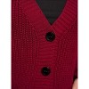 Women's Color Block Cardigan V-Neck Button Front Knit Sweater with Pockets - 3 of 4