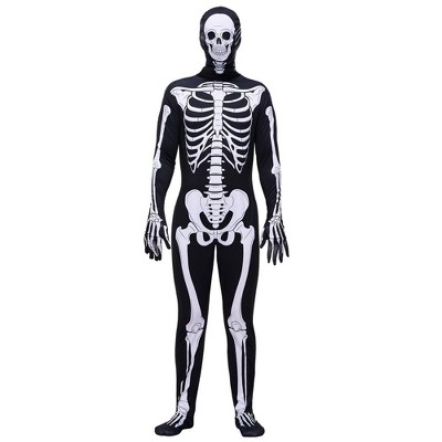 Joyfy Men's Halloween Skeleton Costume Adults Skeleton Bodysuit for Halloween Costume dress up - XL