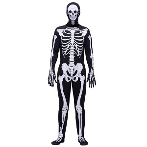 Joyfy Men's Halloween Skeleton Costume Adults Skeleton Bodysuit for Halloween Costume dress up - Medium - 1 of 4