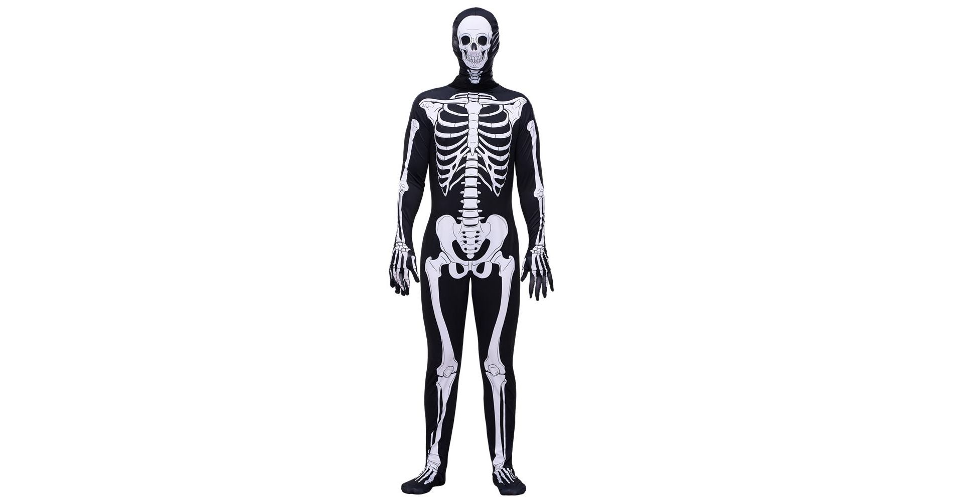 Joyfy Skeleton Halloween Costume for Men' Adults Skeleton Bodysuit for Halloween Costume dress up