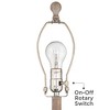 Regency Hill Rustic Farmhouse Table Lamps 26 1/2" High Set of 2 White-Washed Faux Wood Ivory Linen Pleat Shade for Bedroom Living Room - 3 of 4