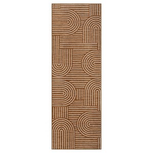 Washable Modern Large Living Room Rugs, Rainbow Print Soft Non Slip Bedroom Carpet, Low Pile Geometric Dining Room Rugs - 1 of 4