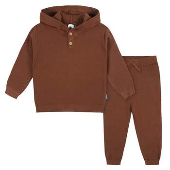 Gerber Baby and Toddler Boys' 2-Piece Knit 
Hooded Sweater & Pant Set
