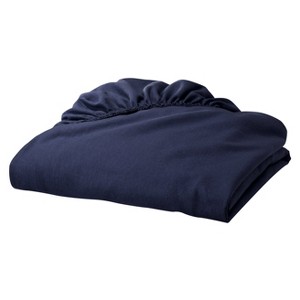 TL Care Jersey Cotton Fitted Crib Sheet - Navy, Blue