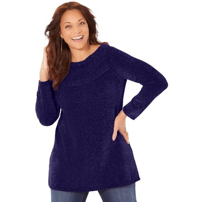Catherines Women's Plus Size Chenille Pullover Tunic Sweater