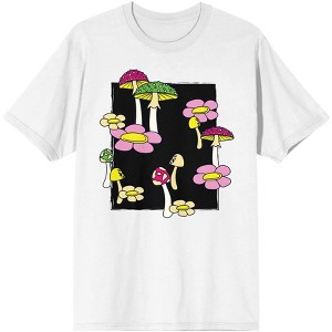 Natural World Mushrooms And Flowers Men's White T-Shirt - 1 of 3