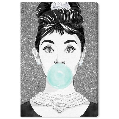 15" x 10" Bubblegum Star People and Portraits Unframed Canvas Wall Art in Black - Oliver Gal