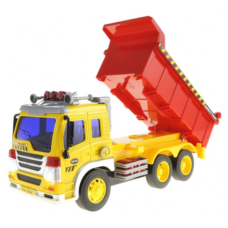 Insten Friction Powered Dump Truck Toy With Lights And Sound, 5 of 9