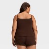 Women's Variegated Rib Tank and Shorts Pajama Set - Auden™ - 2 of 3