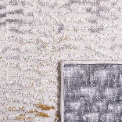 Gray and Beige Hand-Knotted Synthetic 4' x 6' Area Rug