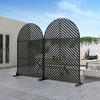 Wooakway 72"H 47"W Outdoor Arch Metal Garden Trellis Outdoor Privacy Screen Lattice Panel Indoor Room Divider - 2 of 4