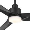 Casa Vieja 60" Sailplane Modern Indoor Outdoor Ceiling Fan 3 Blade LED Light Remote Control Matte Black Finish Bedroom Patio Living Room Damp Rated - 3 of 4