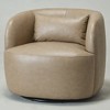 KINWELL 34" Wide Swivel Faux Leather Armchair Upholstered PU Leather Accent Chairs - 3 of 4