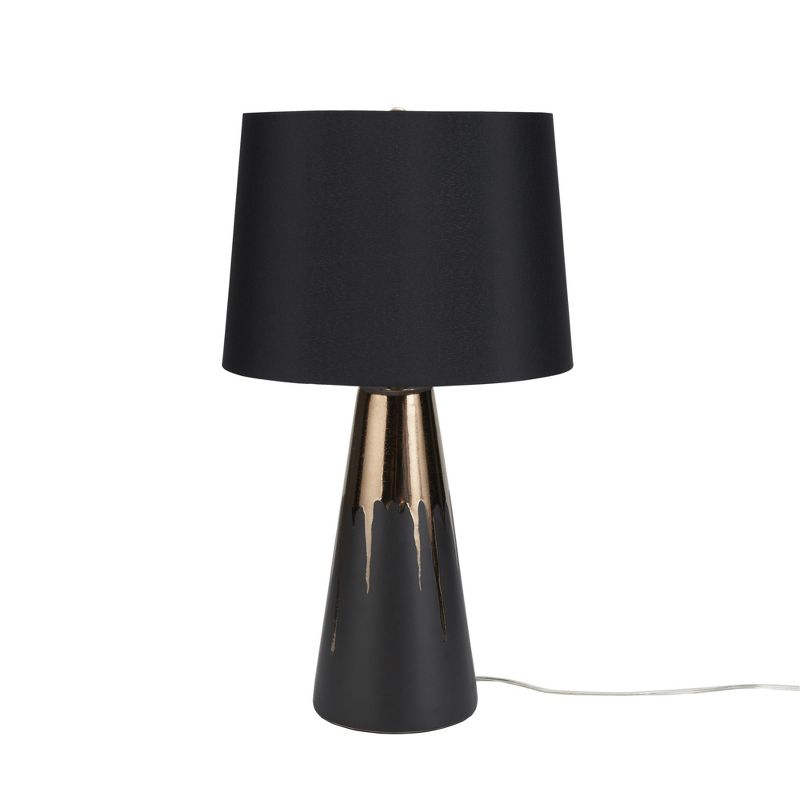 27" Black & Gold Paint Drip Ceramic Table Lamp - Nourison, 2 of 8