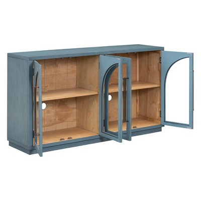 NicBex 4 Door Sideboard Buffet Cabinet with Adjustable Shelves for Kitchen,Living Room,Navy