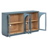 Sapphtopaz 4-Door Decorative Storage Cabinet Glass Doors Sideboard Buffet Cabinet with Storage Arched Cabinet with Adjustable Shelves for Kitchen - 2 of 4