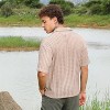 Campus Sutra Men Men's Peanut Brown Striped Knit Oversized Shirt - 4 of 4