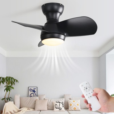 23 inch Low Profile Ceiling Fans with Lights and Remote 3 Reversible ABS Blades 6 Speeds Ceiling Fan for Bedroom Kids Room Dining Room
