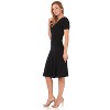 Rekucci Women's V-Neck Short Sleeve Crossover Dress with Tummy Control - 2 of 4