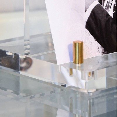 Clear Acrylic Desktop Easel with Gold-Toned Hardware