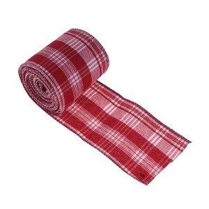 Unique Bargains Gift Wrap Ribbons Tartan Christmas Bow Polyester Pumpkin 118.11"x2.48" 1 Pc - 1 of 4