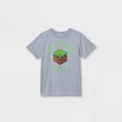 Boys Minecraft Earth Day Short Sleeve Graphic T Shirt Gray Target - roblox earth t shirt