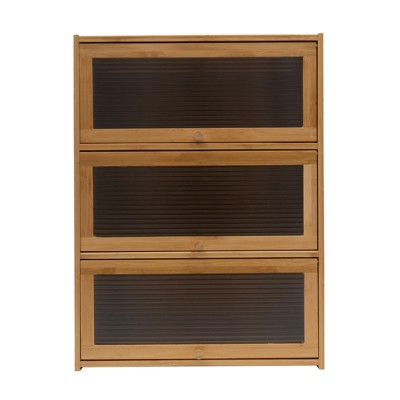 YIYIBYUS 3 Tiers Kitchen Countertop Pantry Storage Cabinet, Log color