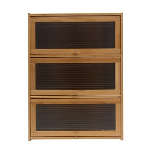 YIYIBYUS 3 Tiers Kitchen Countertop Pantry Storage Cabinet, Log color - 1 of 4