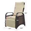 PE Wicker Patio Recliner Chair,Patio Chair With Separate Adjustment Mechanism And Removable Soft Cushion,Outdoor Patio Chairs -Maison Boucle - 3 of 4