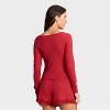 Women's Variegated Ribbed Long Sleeve Pajama Top - Auden™ - 2 of 3