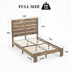 Platform Bed Frame Modern Industrial with Wood Grain Design for Bedroom Storage Full Size - 3irtyhousy - 4 of 4