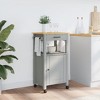 VidaXL Kitchen Trolley MONZA 18.9 in.x15.7 in.x35.4 in. Solid Wood Pine - 3 of 4